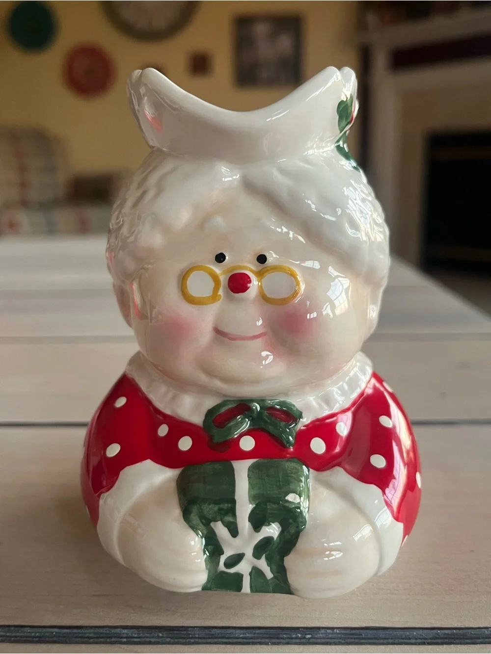 Mrs. Santa Ceramic Sugar & Creamer Set - Red and White Holiday Decor